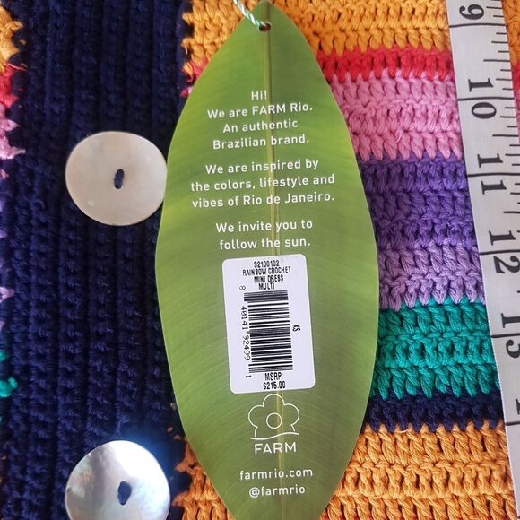 Farm Rio Anthropologie Dress XS Sweater Knit Mini Bohemian Southwestern Boho - Picture 9 of 16